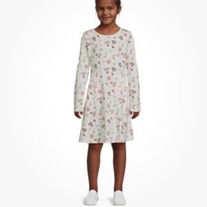 Wonder Nation Girls LS Ivory Skater Dress W/Pockets Size Medium (7-8)